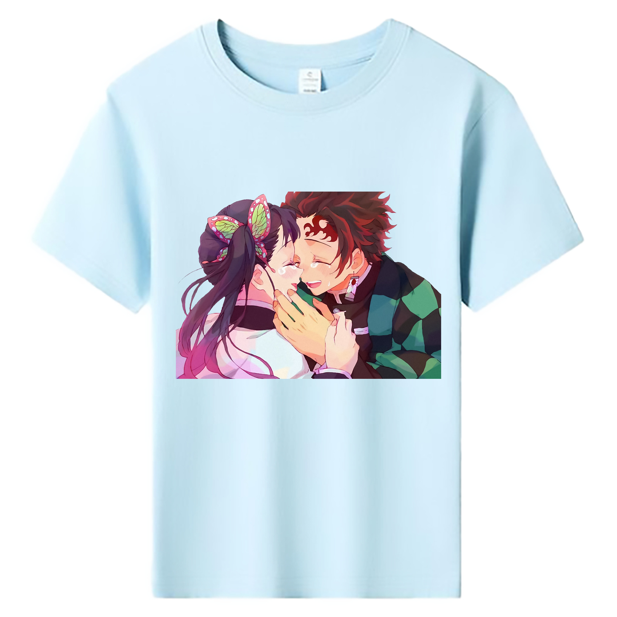 （画像用） 鬼滅の刃 竈門 炭治郎／かまど たんじろう Kamado Tanjirou 綿100％キッズTシャツ（フロントプリント）